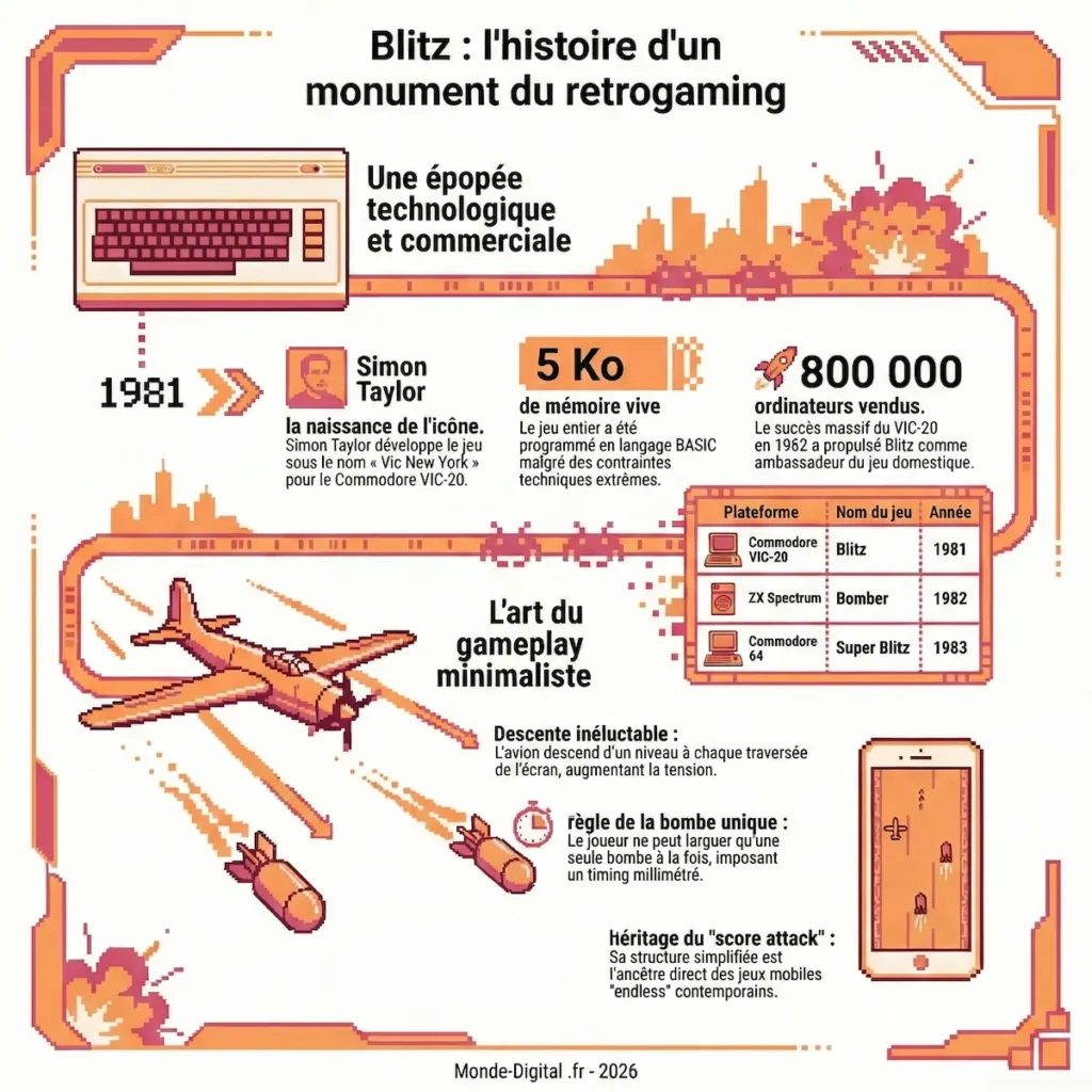 Infographie, jeux vidéo, blitz, bombardement, années 80.